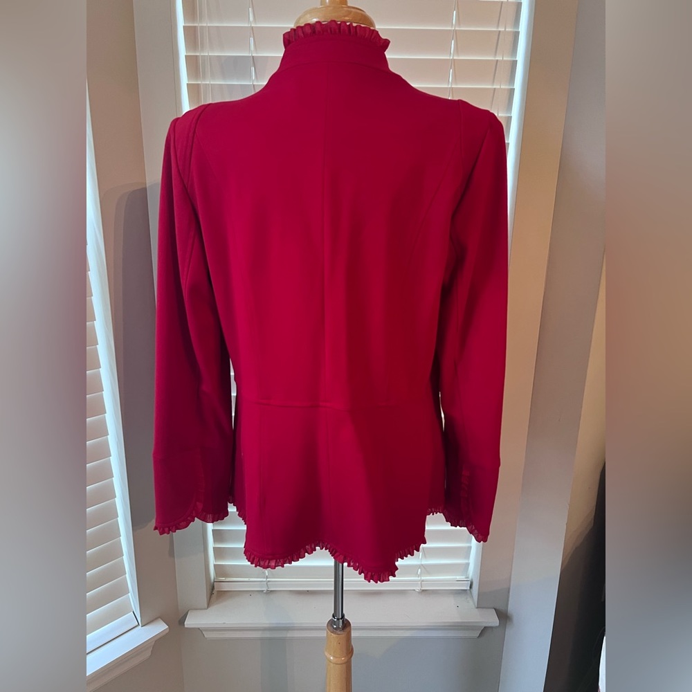 Chico’s Red Ruffle Blazer Jacket - Picture 5 of 8